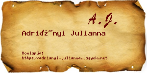 Adriányi Julianna névjegykártya