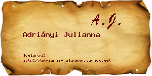 Adriányi Julianna névjegykártya