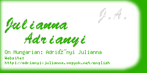 julianna adrianyi business card